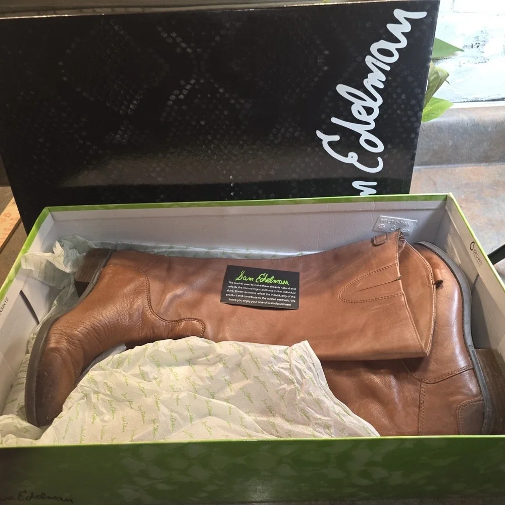 Sam Edelman Women's Penny 2 Knee-High Riding Boots BROWN SIZE 7 M